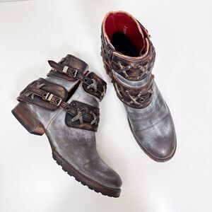 Freebird by Steven Women Dublin Smoke Grey Leather Boots Size US 9